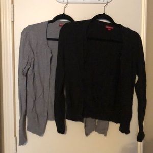 Black cardigan and gray cardigan